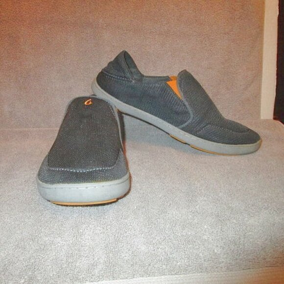 Olukai Nohea Mesh Slip On Shoes Men Size 11 Drop Heel Slide Comfort Dark Shadow - Picture 1 of 12